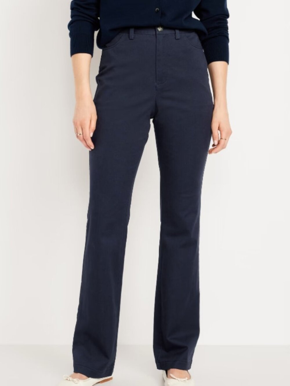 Old Navy High-Waisted Uniform Boot-Cut Pants High-Rise Stretch Office Classic